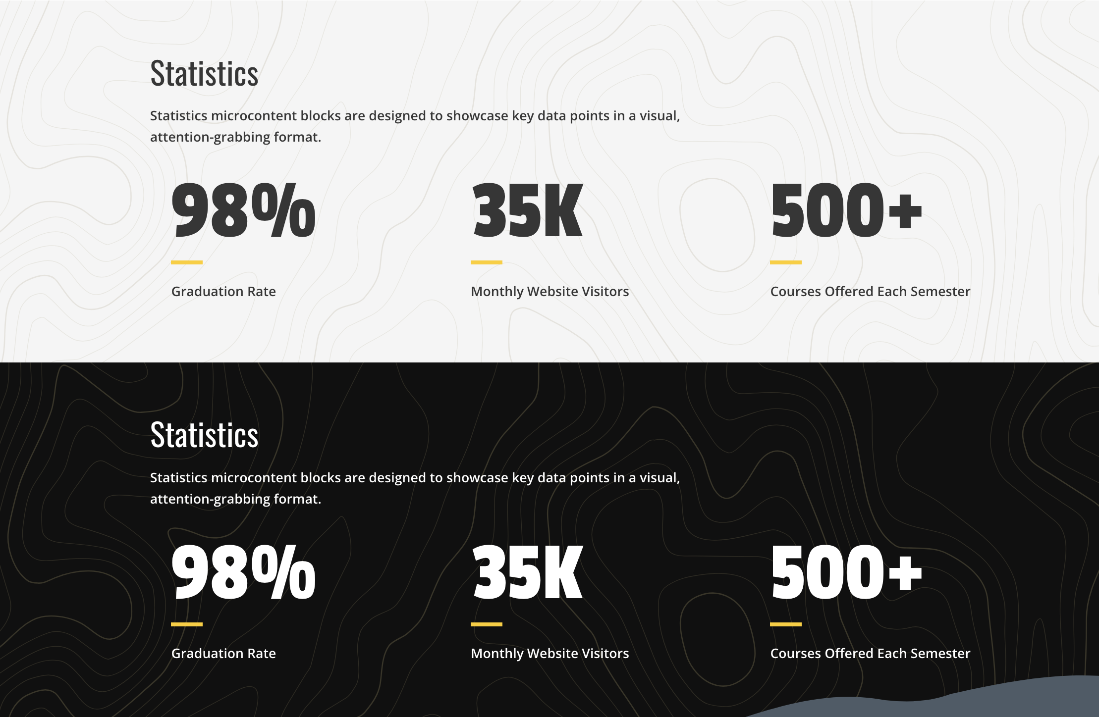 Example of a light and dark Statistics