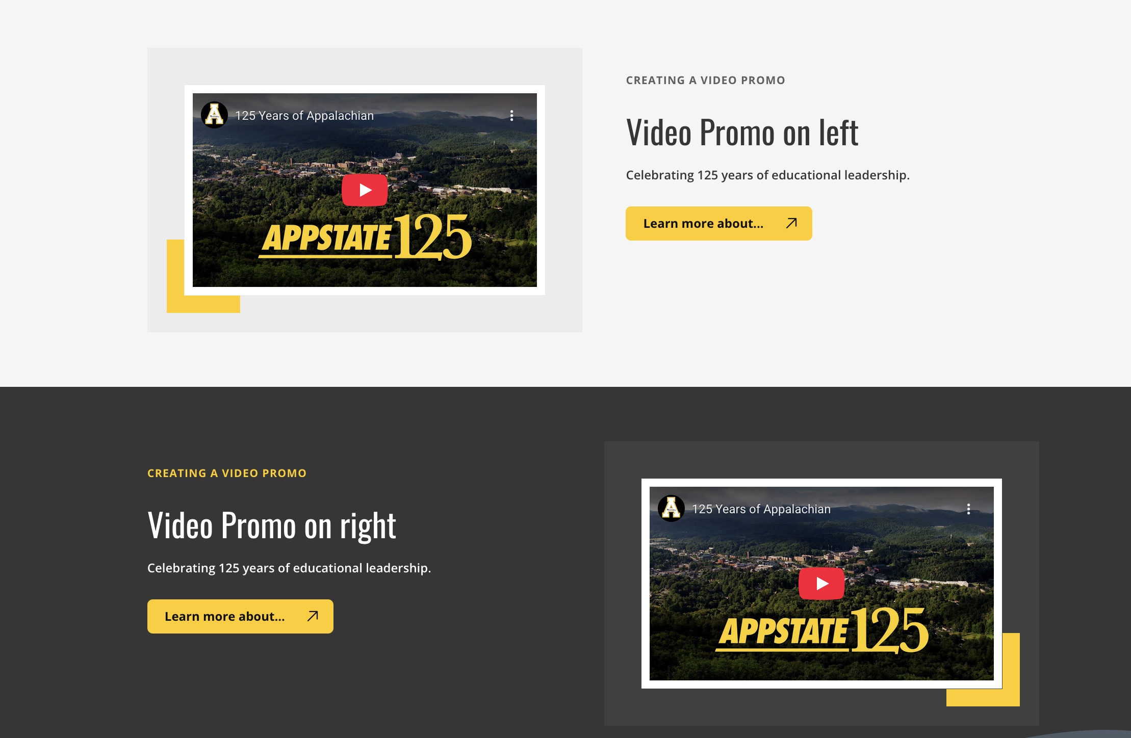 Example of a light and dark Video Promo