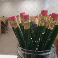 Glass jar with pencils
