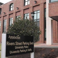 Entrance Sign to Rivers St Parking Deck